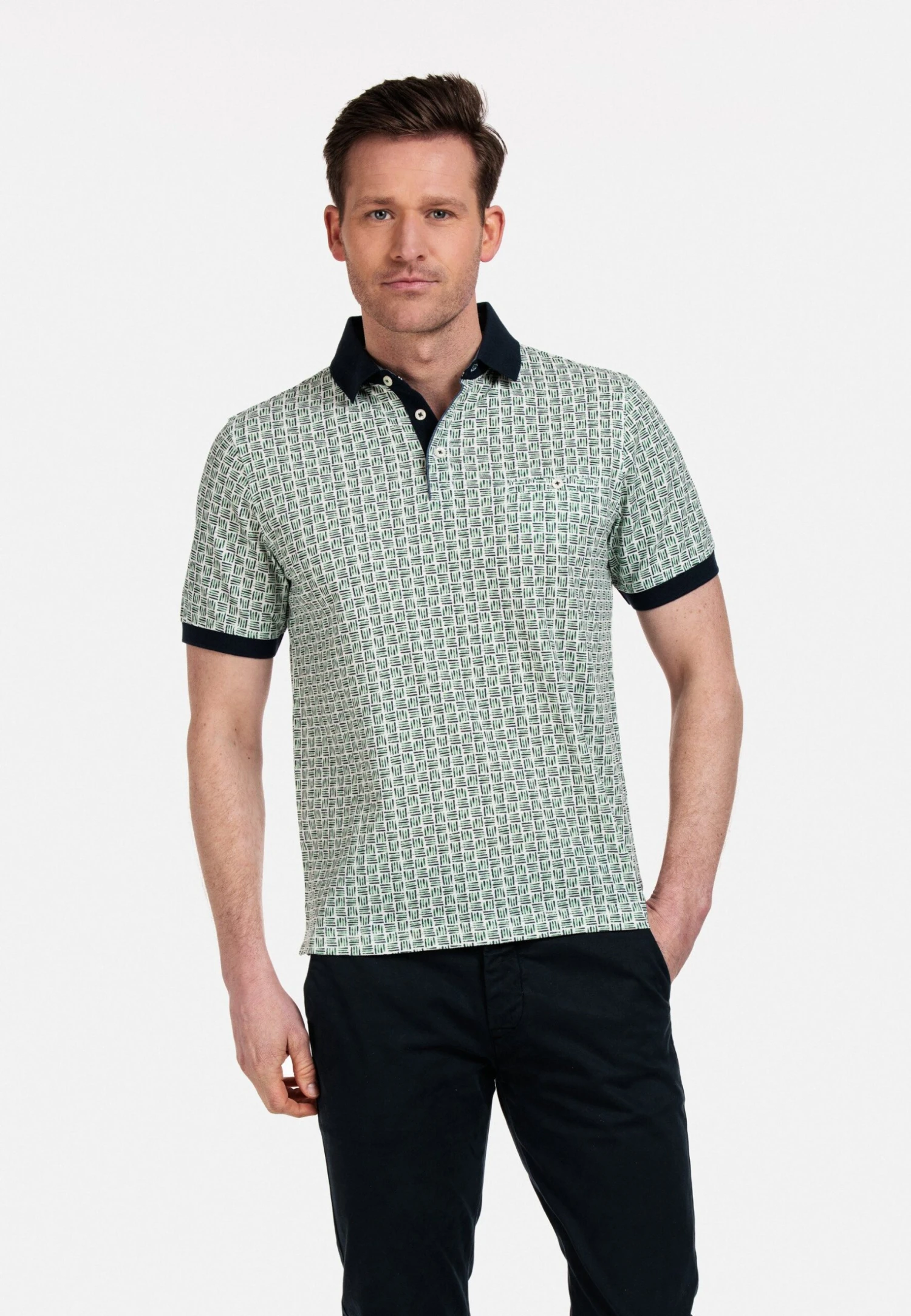 Baileys Korte Mouw Print - Poloshirt - Green 1 Baileys Korte Mouw Print - Poloshirt - Green
