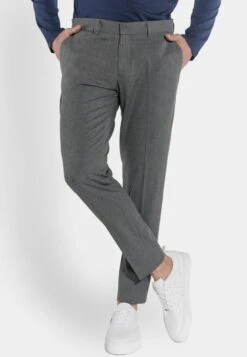 Steffen Klein Herren Anzughose Schmal Slim Fit Knöchellang Stretch - Pantalon - Grau