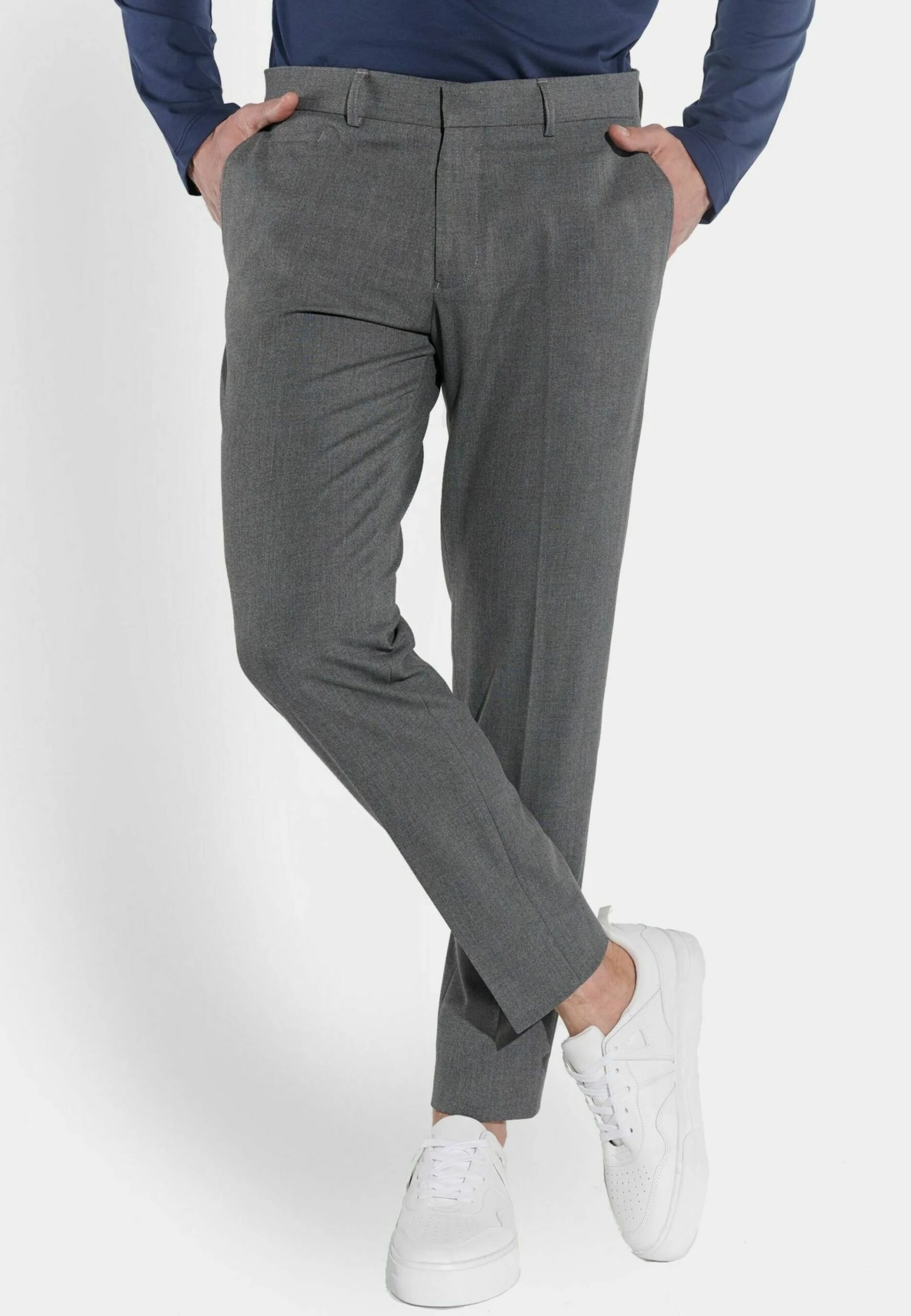 Steffen Klein Herren Anzughose Schmal Slim Fit Knöchellang Stretch - Pantalon - Grau 1 Steffen Klein Herren Anzughose Schmal Slim Fit Knöchellang Stretch - Pantalon - Grau