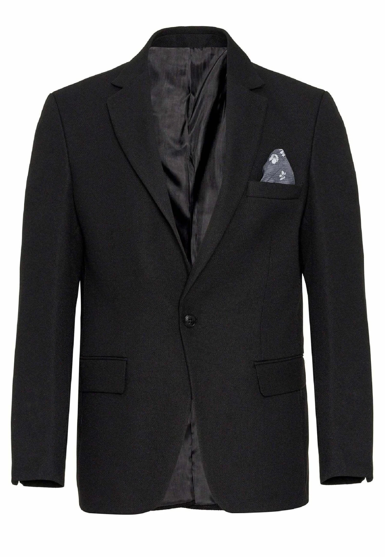 Slim Fit - Blazer - Black Melange 1 Slim Fit - Blazer - Black Melange