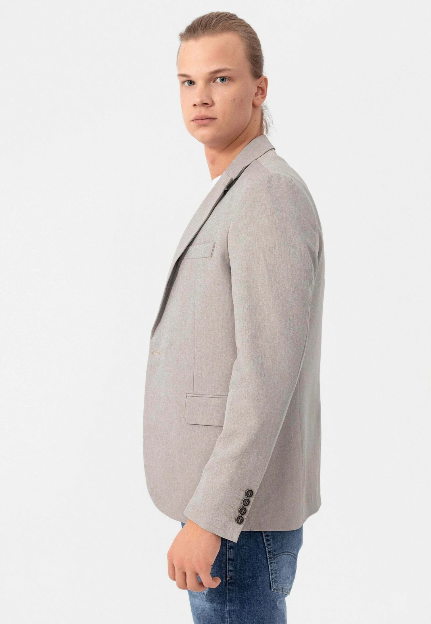 Blazer - Beige Melange 4 Blazer - Beige Melange - Afbeelding 4