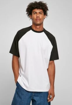 URBAN CLASSICS Raglan Tee - T-Shirt Print - White Black