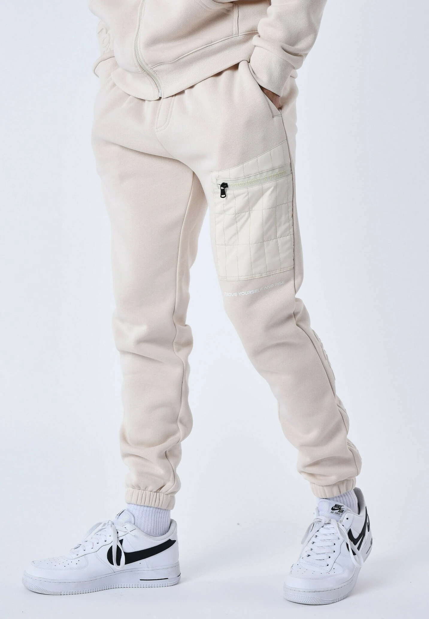 Bas De Jogging Avec Empiècement Bimatière - Trainingsbroek - Ivoire 5 Bas De Jogging Avec Empiècement Bimatière - Trainingsbroek - Ivoire - Afbeelding 5