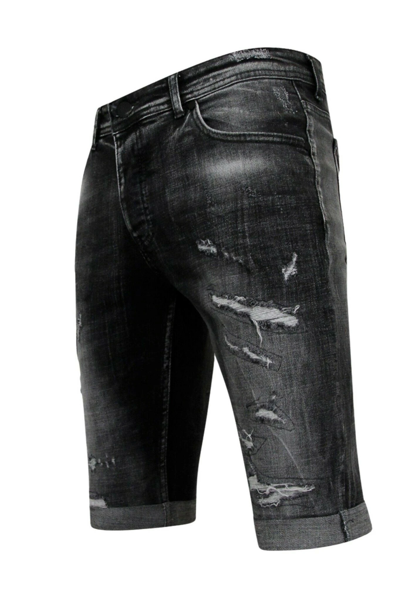 With Paint Splatter - Jeansshort - Zwart 3 With Paint Splatter - Jeansshort - Zwart - Afbeelding 3