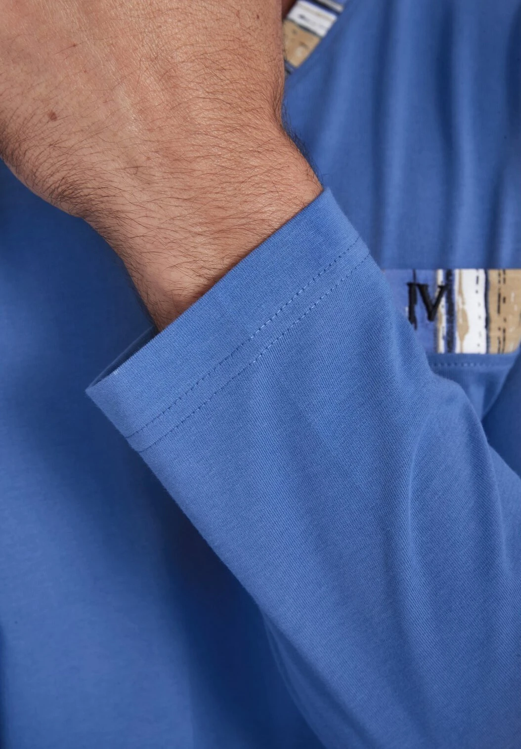 Set Antos - Pyjama - Royal Blau Gemustert 3 Set Antos - Pyjama - Royal Blau Gemustert - Afbeelding 3