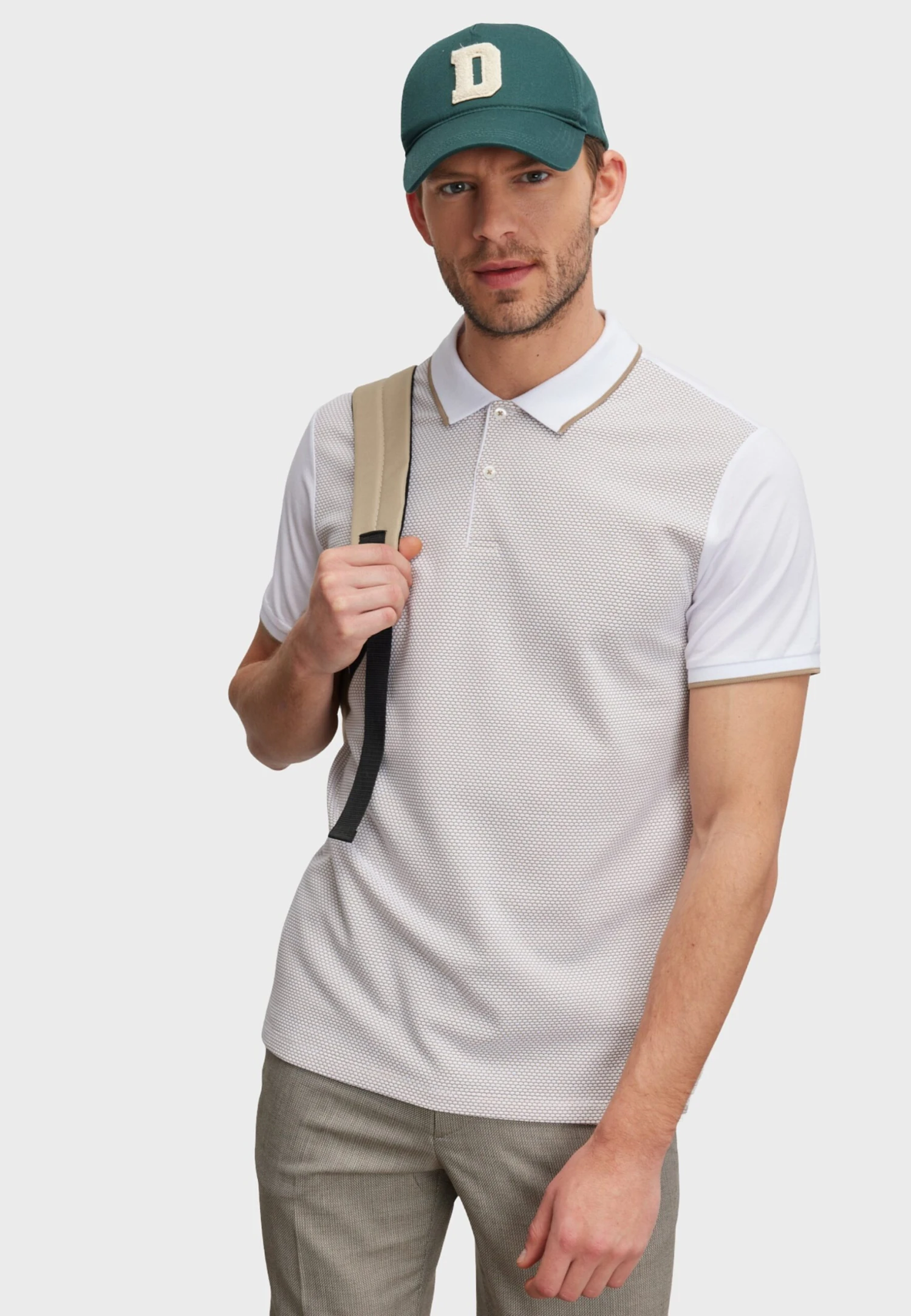 Figured- Poloshirt - Beige White 4 Figured- Poloshirt - Beige White - Afbeelding 4