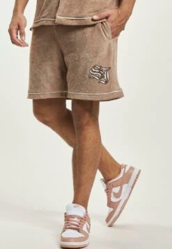 Sean John Jm232-013-02 Sj Old English Initials Frottee Sh - Shorts - Light Brown Offwhite