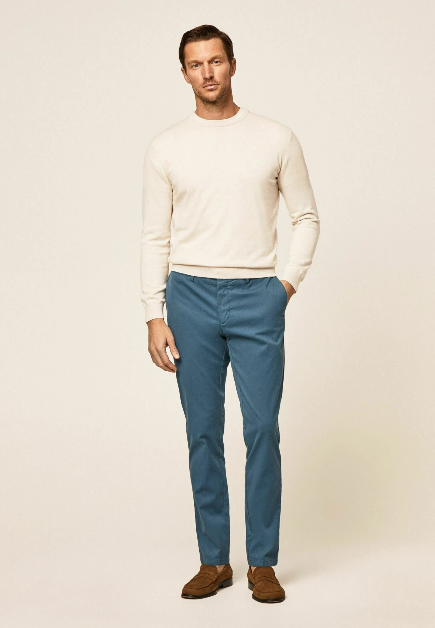Hackett London Texture- Chino - Teal 2 Hackett London Texture- Chino - Teal - Afbeelding 2