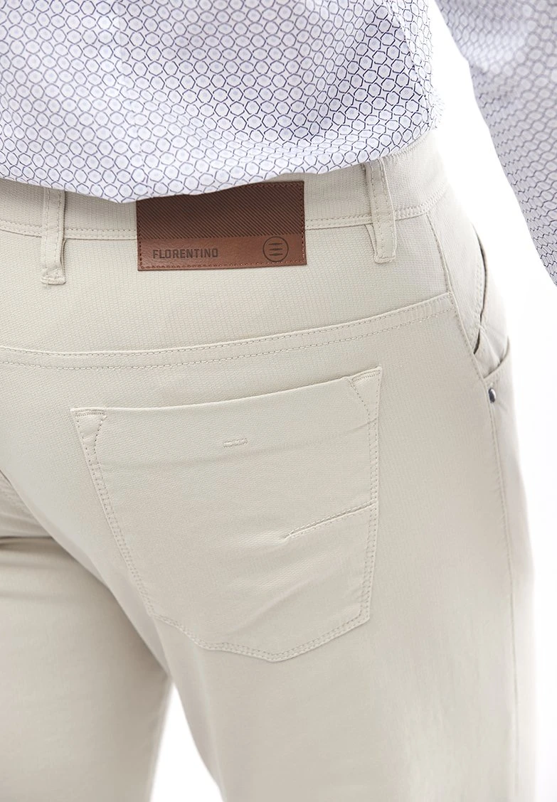 Textured Five Pocket Slim Fit - Broek - Beige Claro 4 Textured Five Pocket Slim Fit - Broek - Beige Claro - Afbeelding 4