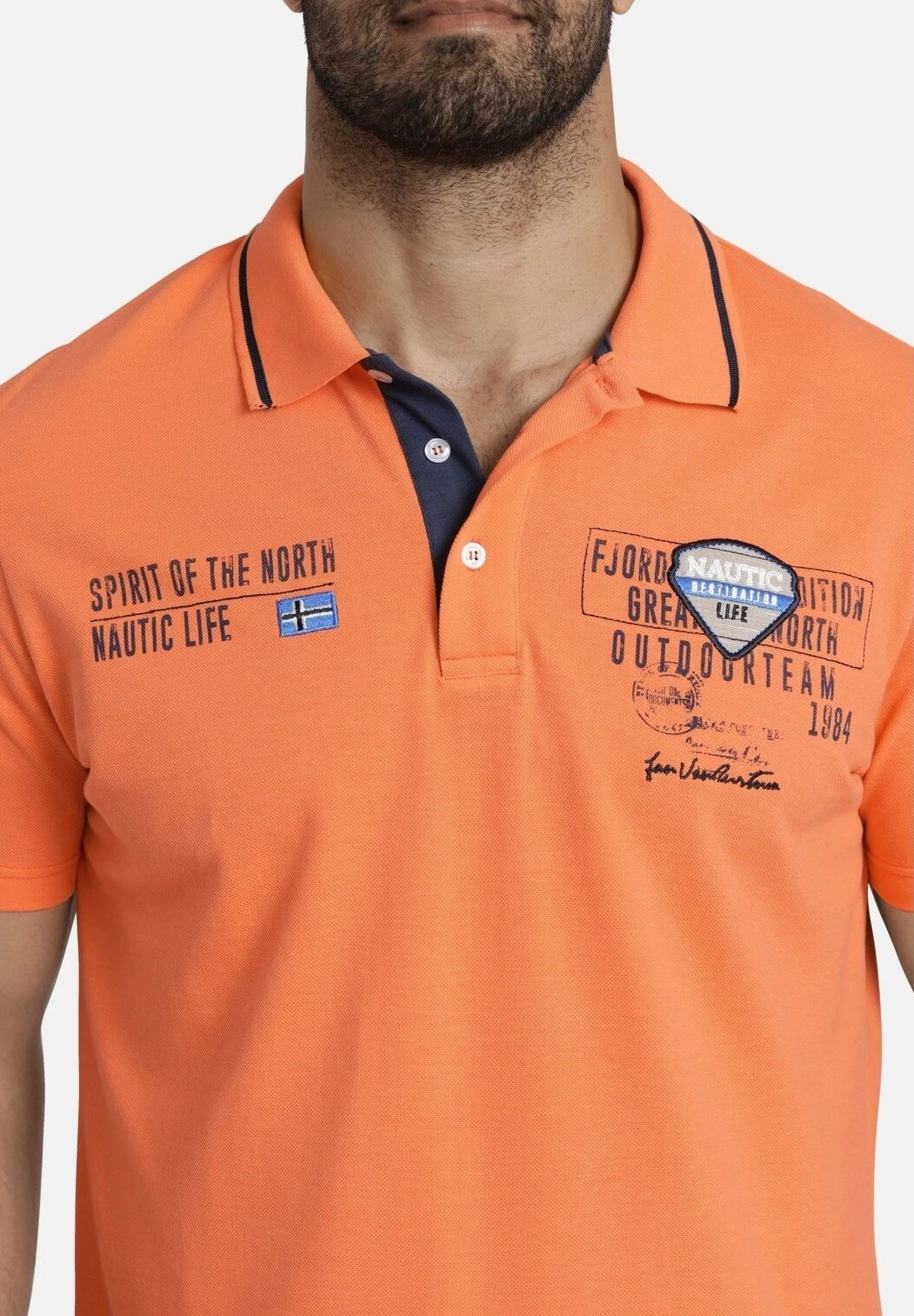 Hallfred - Poloshirt - Orange 3 Hallfred - Poloshirt - Orange - Afbeelding 3