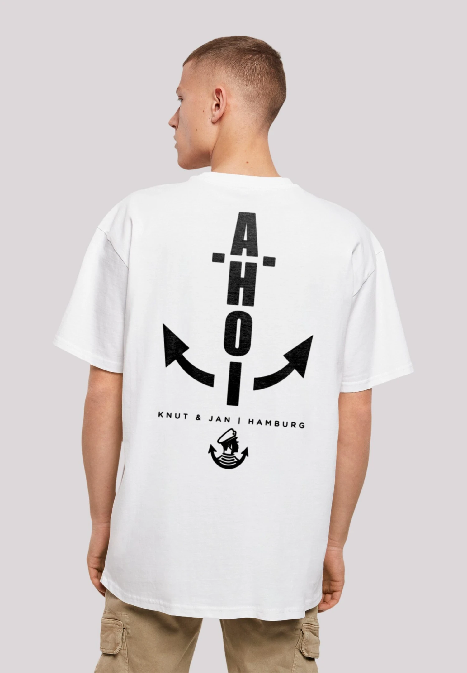 F4NT4STIC Oversized Ahoi Anker Knut & Jan Hamburg - T-Shirt Print - Weiß 1 F4NT4STIC Oversized Ahoi Anker Knut & Jan Hamburg - T-Shirt Print - Weiß