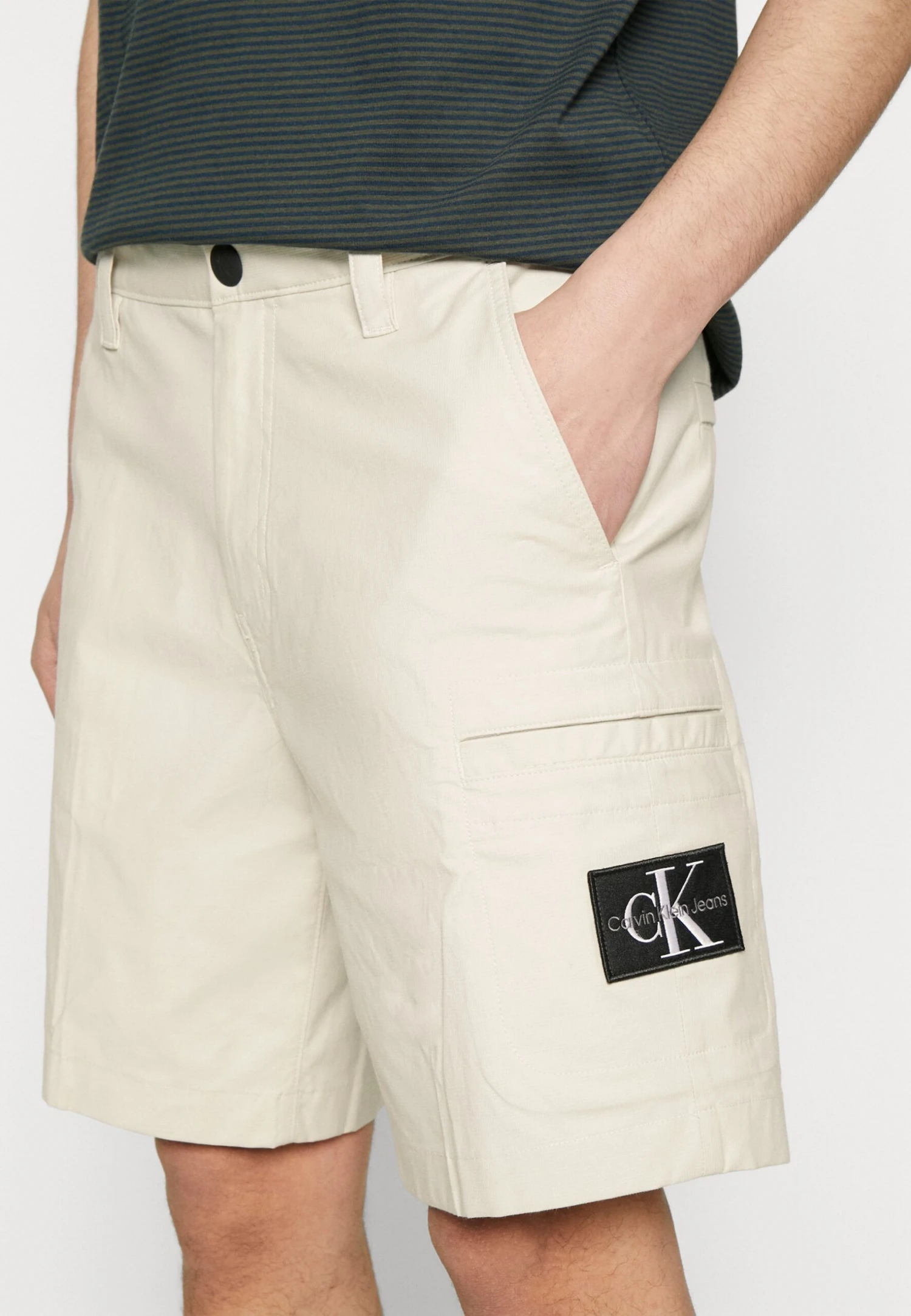 Calvin Klein Jeans Stop Straight- Shorts - Eggshell 5 Calvin Klein Jeans Stop Straight- Shorts - Eggshell - Afbeelding 5