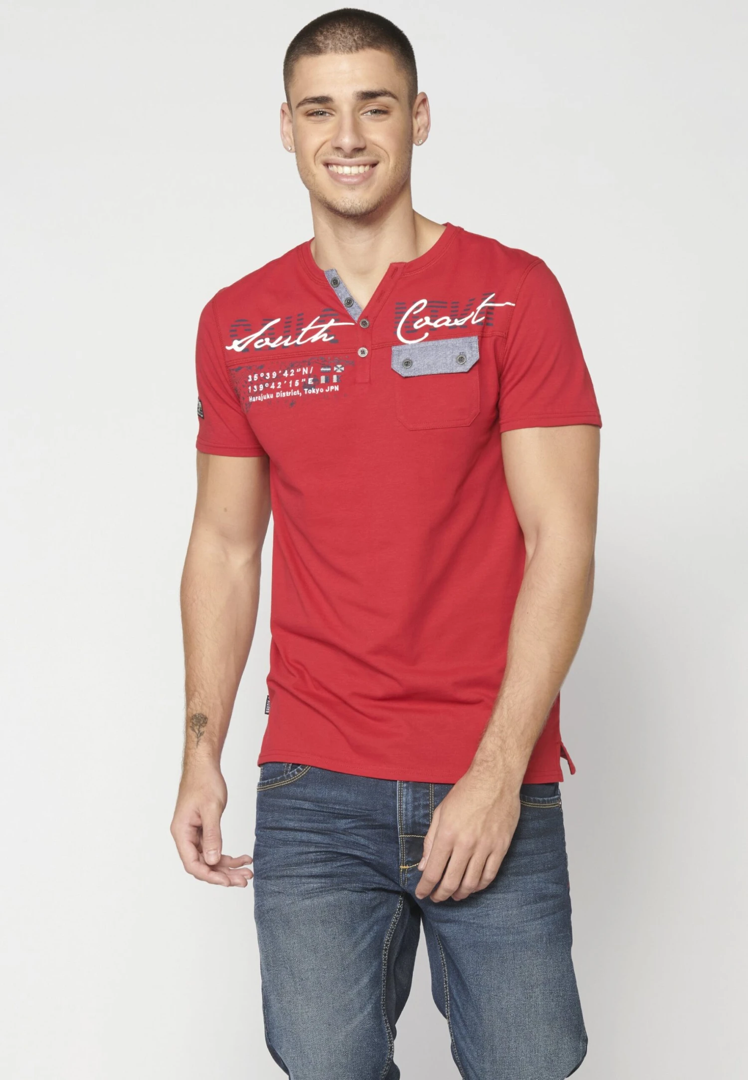 Koroshi Short Sleeve - T-Shirt Print - Rojo Red 8 Koroshi Short Sleeve - T-Shirt Print - Rojo Red - Afbeelding 8