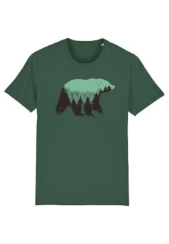 Waldbär - T-Shirt Print - Bottle Green