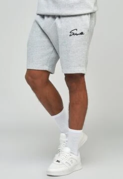 SikSilk Script Embroidery - Shorts - Grey