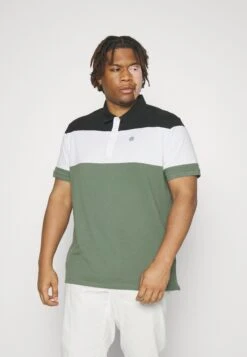 Color Block - Poloshirt - Black/White/Olive