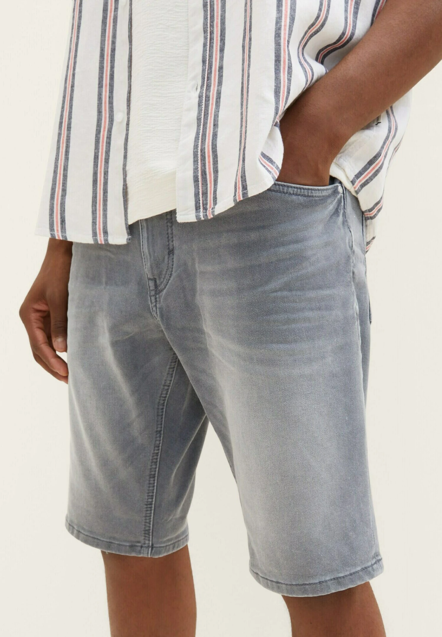 Tom Tailor Jeansshort - Used Mid Stone Grey Denim 6 Tom Tailor Jeansshort - Used Mid Stone Grey Denim - Afbeelding 6