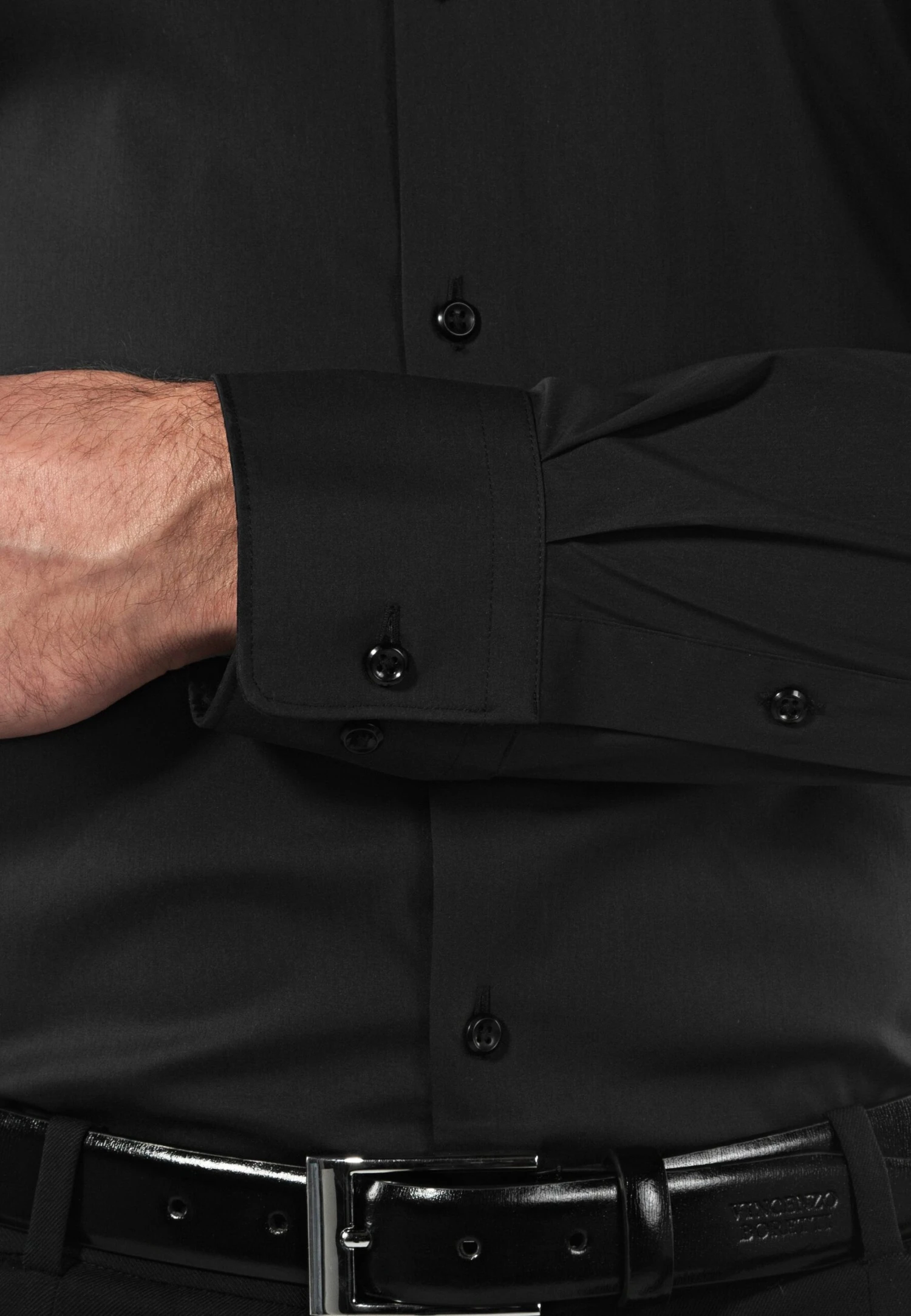 Super Fitted Stretch - Zakelijk Overhemd - Schwarz 4 Super Fitted Stretch - Zakelijk Overhemd - Schwarz - Afbeelding 4