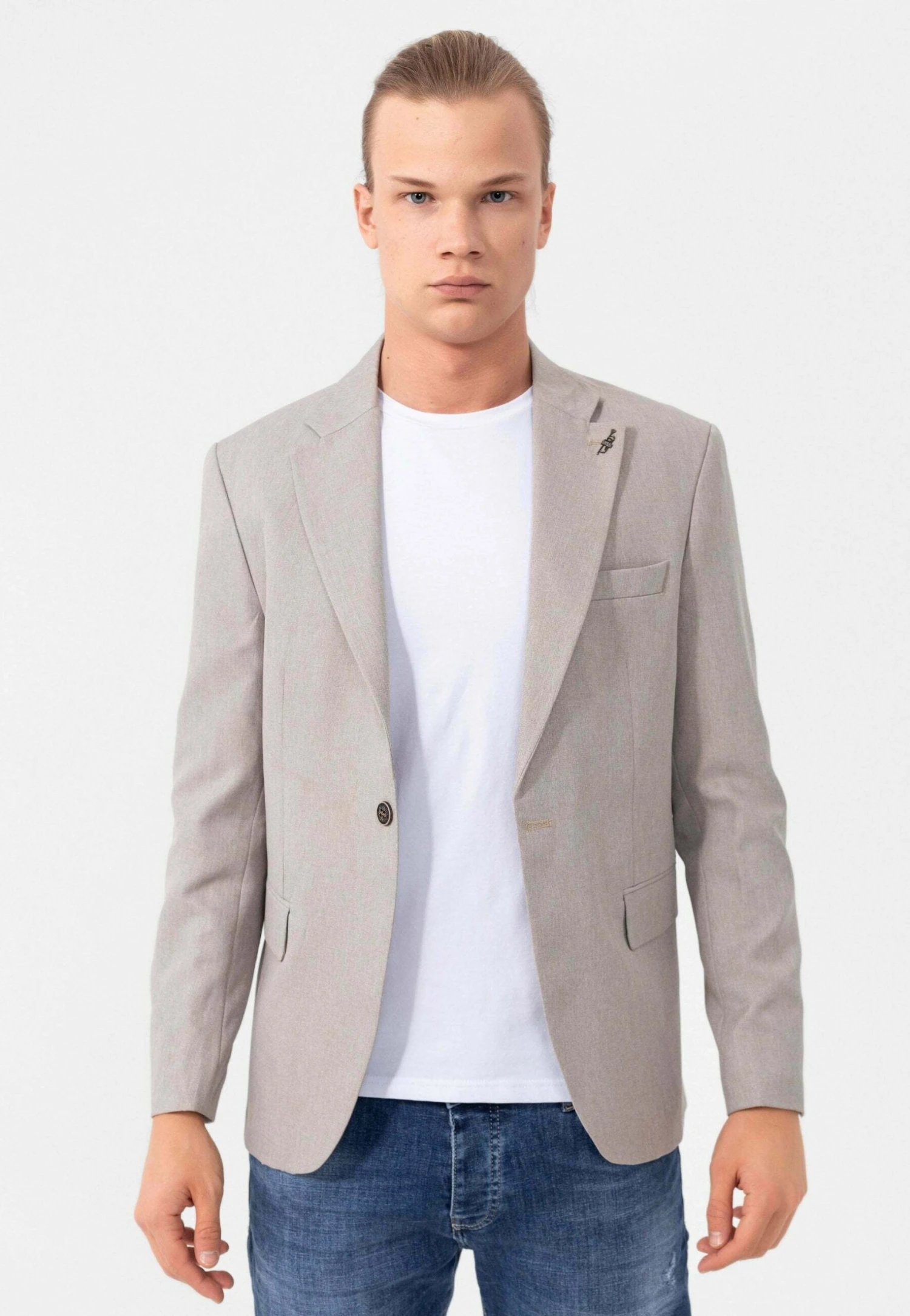 Blazer - Beige Melange 1 Blazer - Beige Melange