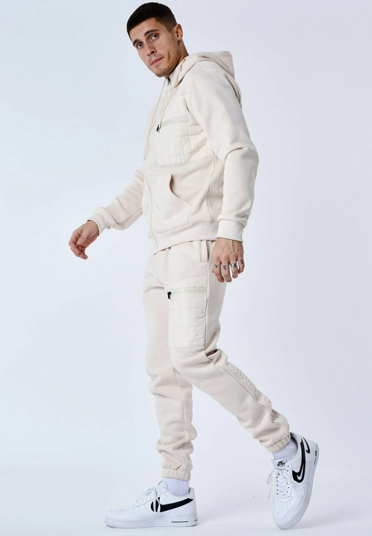 Bas De Jogging Avec Empiècement Bimatière - Trainingsbroek - Ivoire 6 Bas De Jogging Avec Empiècement Bimatière - Trainingsbroek - Ivoire - Afbeelding 6