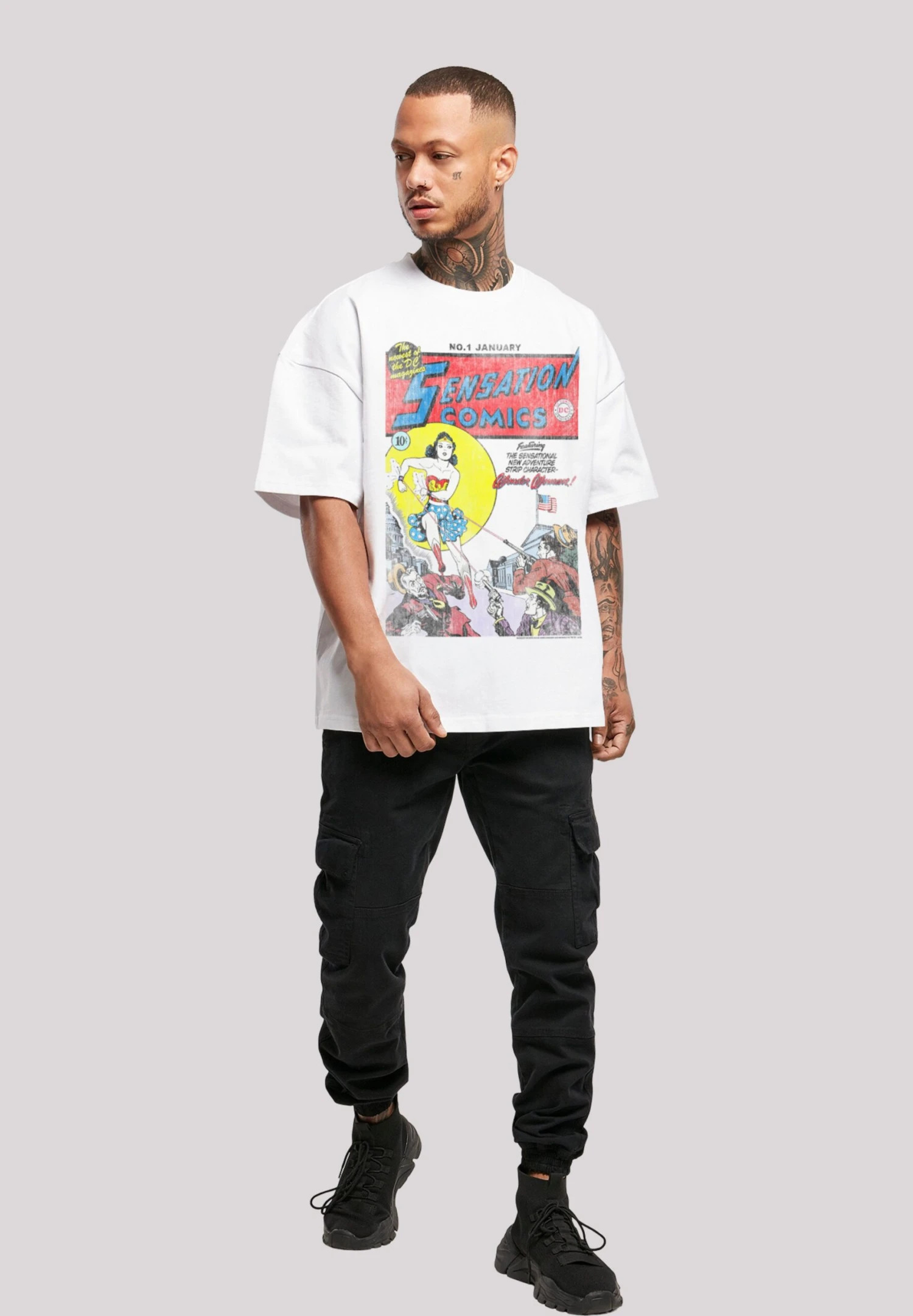 F4NT4STIC Wonderwoman Sensation Comics- T-Shirt Print - White 2 F4NT4STIC Wonderwoman Sensation Comics- T-Shirt Print - White - Afbeelding 2