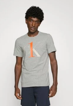 Crew Neck - Pyjamashirt - Grey Heather/Ocean Storm