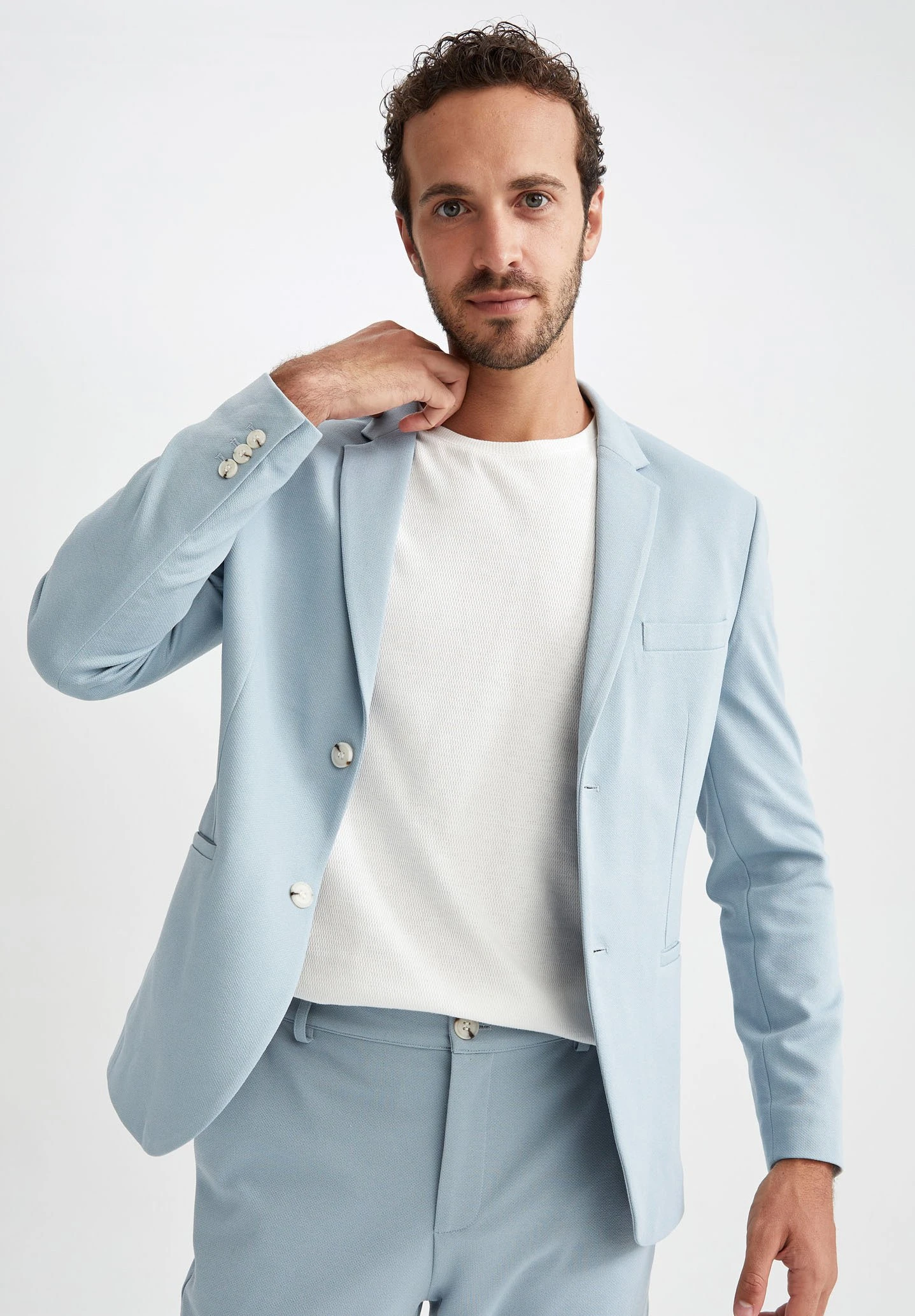 DeFacto Blazer - Blue 1 DeFacto Blazer - Blue