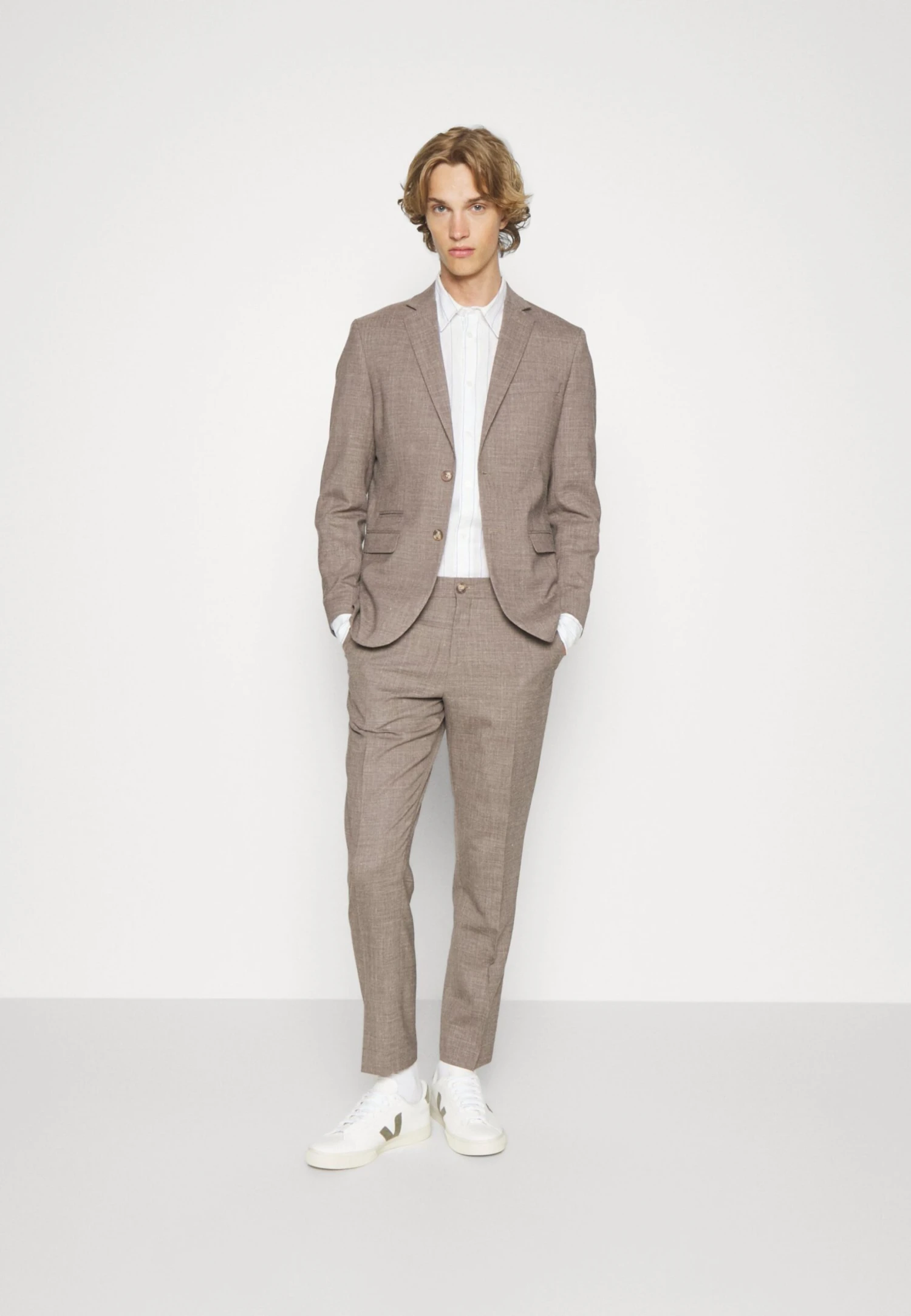 Selected Homme Slhslim Suit Set - Kostuum - Dark Sand Melange 2 Selected Homme Slhslim Suit Set - Kostuum - Dark Sand Melange - Afbeelding 2