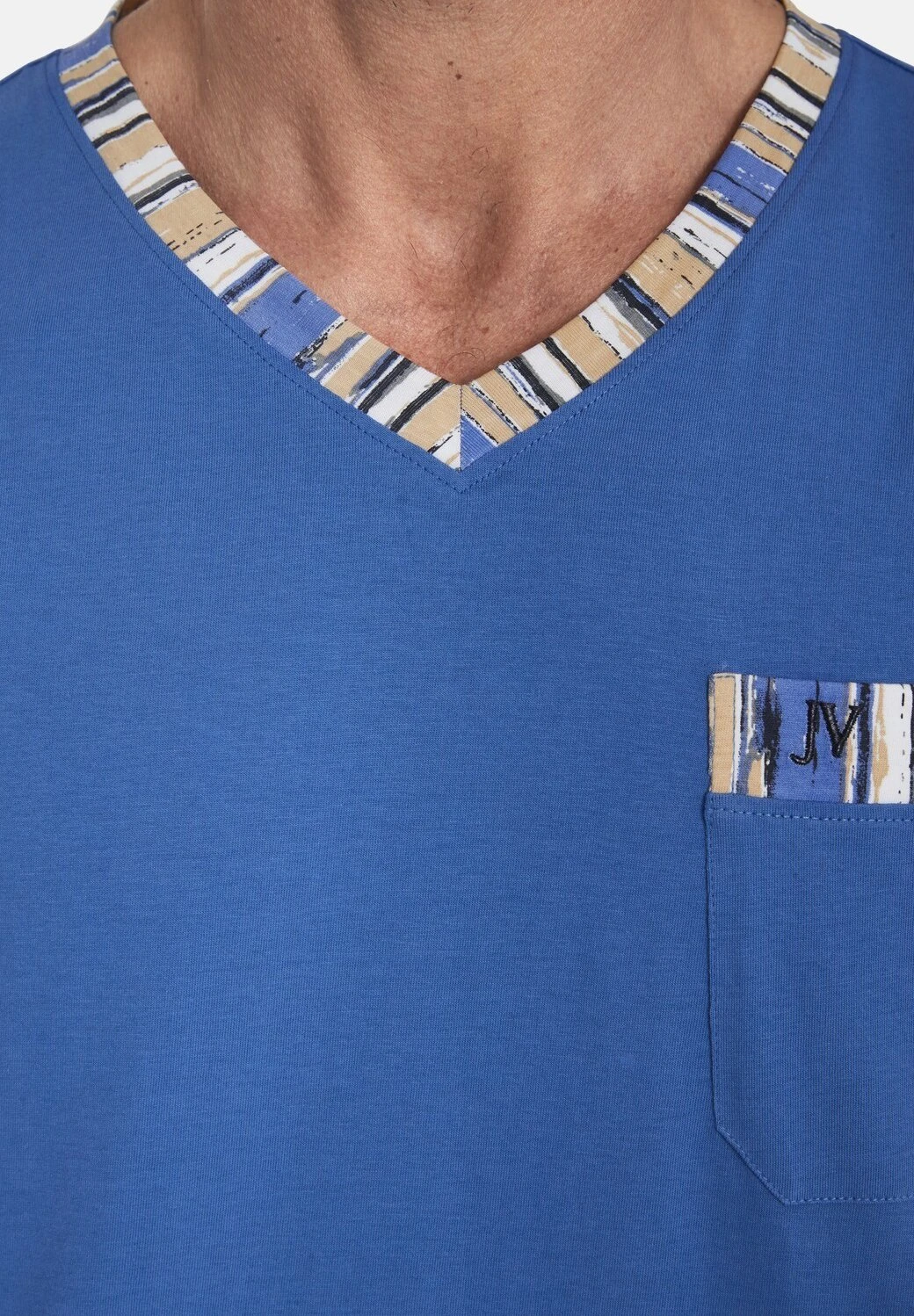 Set Antos - Pyjama - Royal Blau Gemustert 4 Set Antos - Pyjama - Royal Blau Gemustert - Afbeelding 4