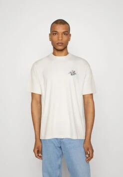 Abercrombie & Fitch Floral Embroidery Logo Tee - T-Shirt Print - Jet Stream