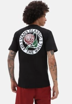 Vans Tried And True Rose Ss Tee - T-Shirt Print - Black