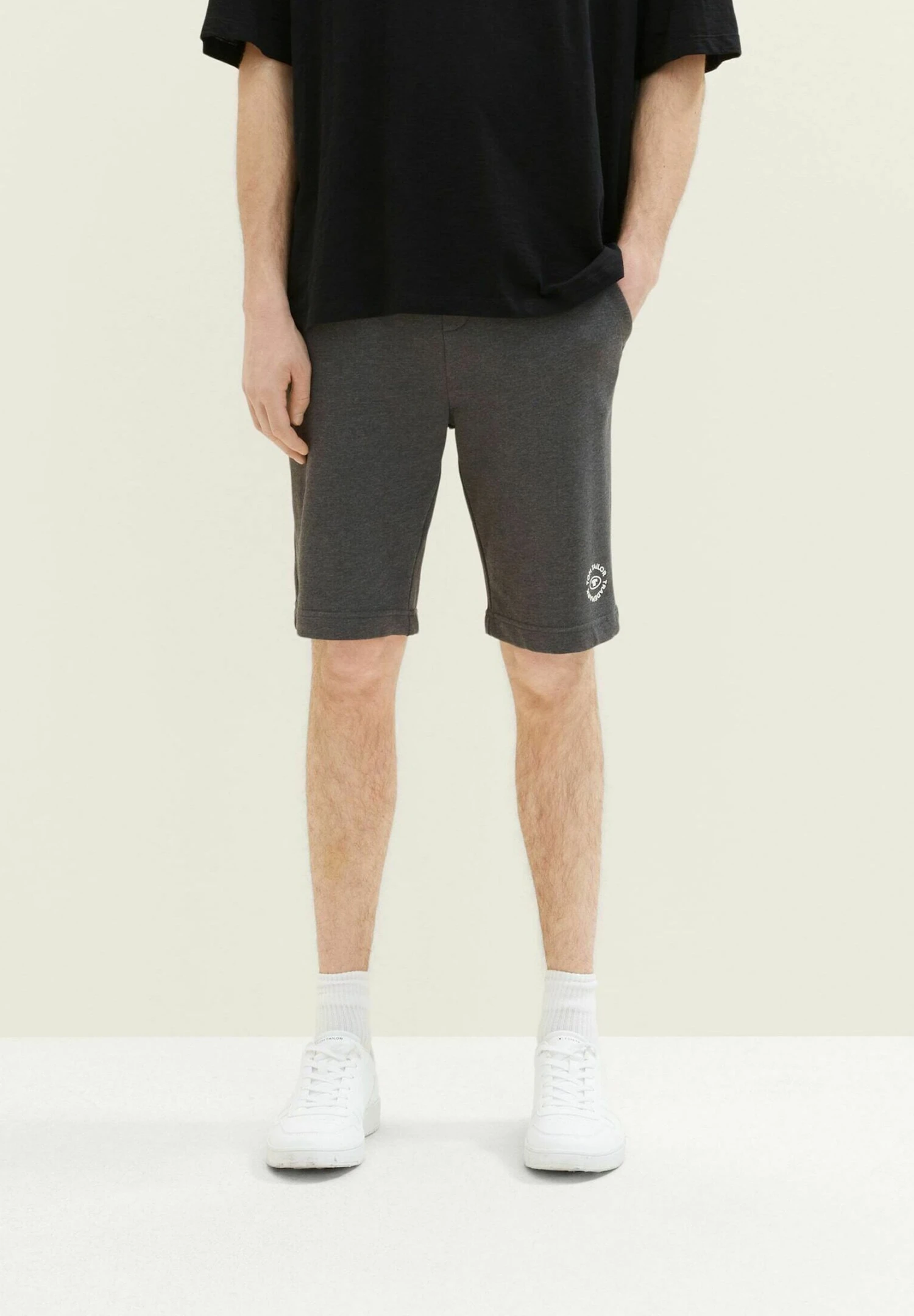 Tom Tailor Basic- Shorts - Dark Grey Melange 1 Tom Tailor Basic- Shorts - Dark Grey Melange