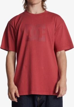 DC SHOES Star Pigment Dye - T-Shirt Print - Earth Red Enzyme Wash