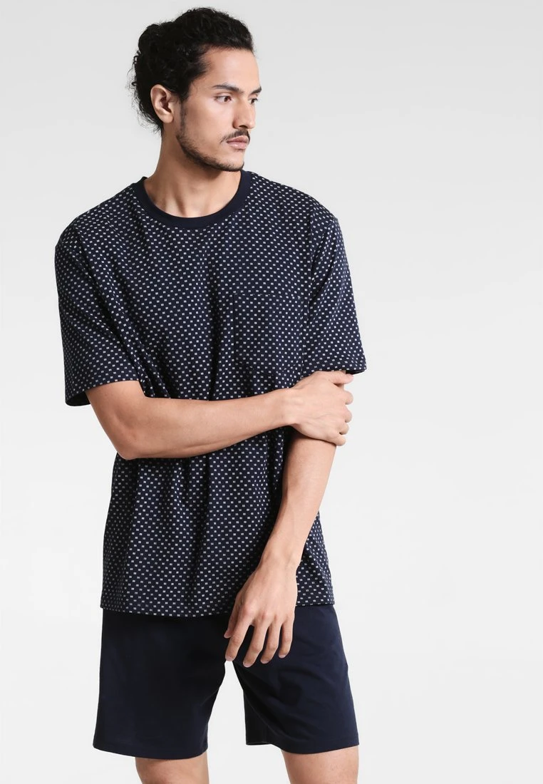 Schiesser Anzug Kurz Set - Pyjama - Dunkelblau 1 Schiesser Anzug Kurz Set - Pyjama - Dunkelblau