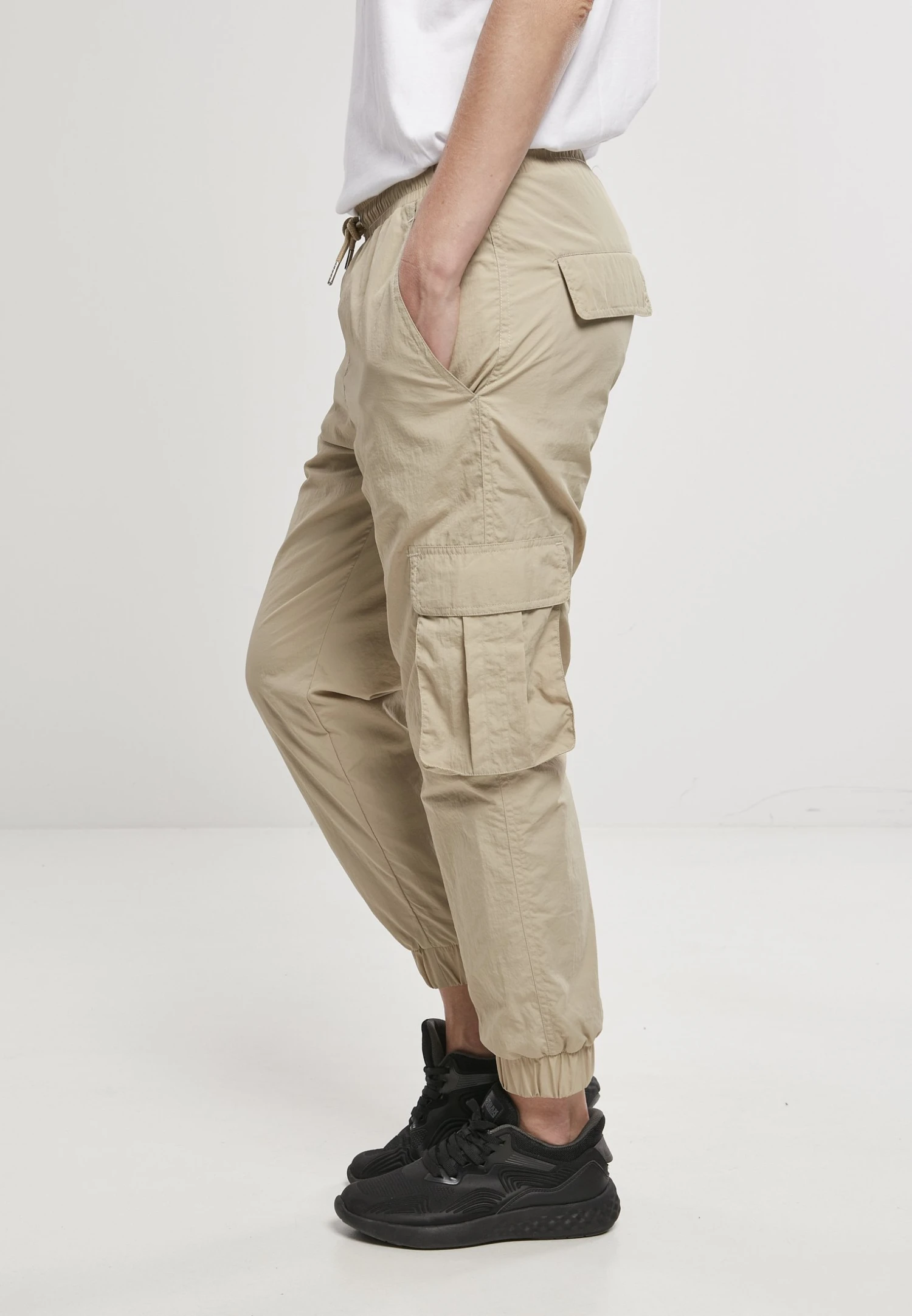 URBAN CLASSICS High Waist Crinkle - Cargobroek - Concrete 4 URBAN CLASSICS High Waist Crinkle - Cargobroek - Concrete - Afbeelding 4