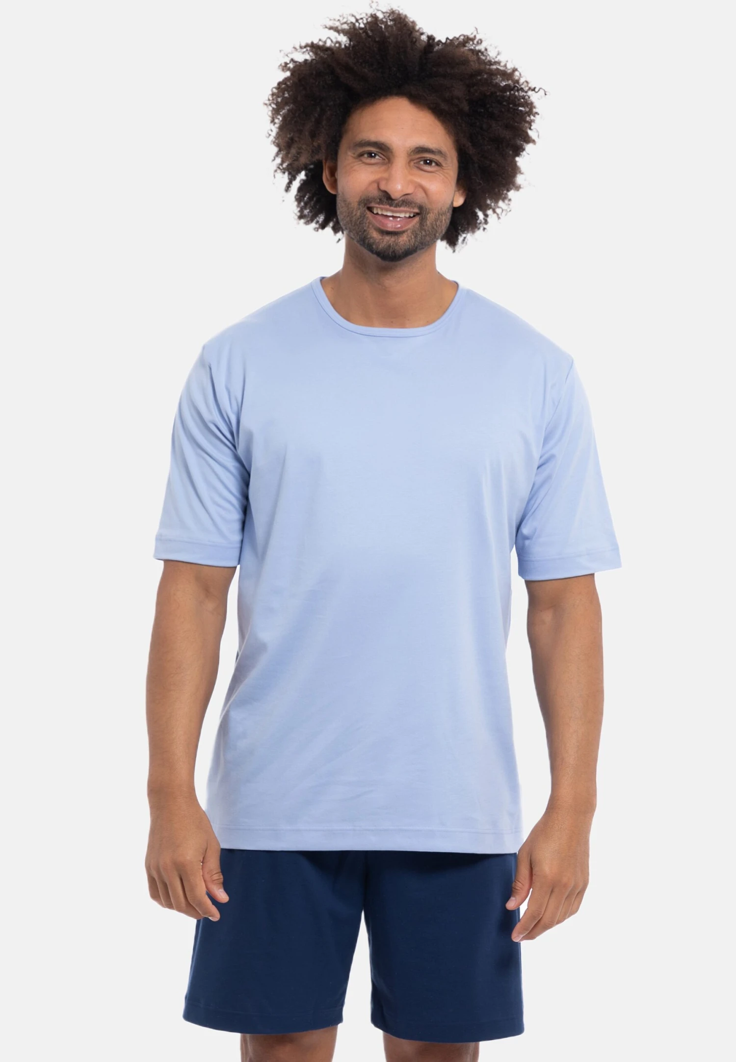 MEY Kurzarm Lounge - Pyjama - Blau 1 MEY Kurzarm Lounge - Pyjama - Blau