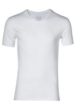 V-Hals- T-Shirt Basic - Wit