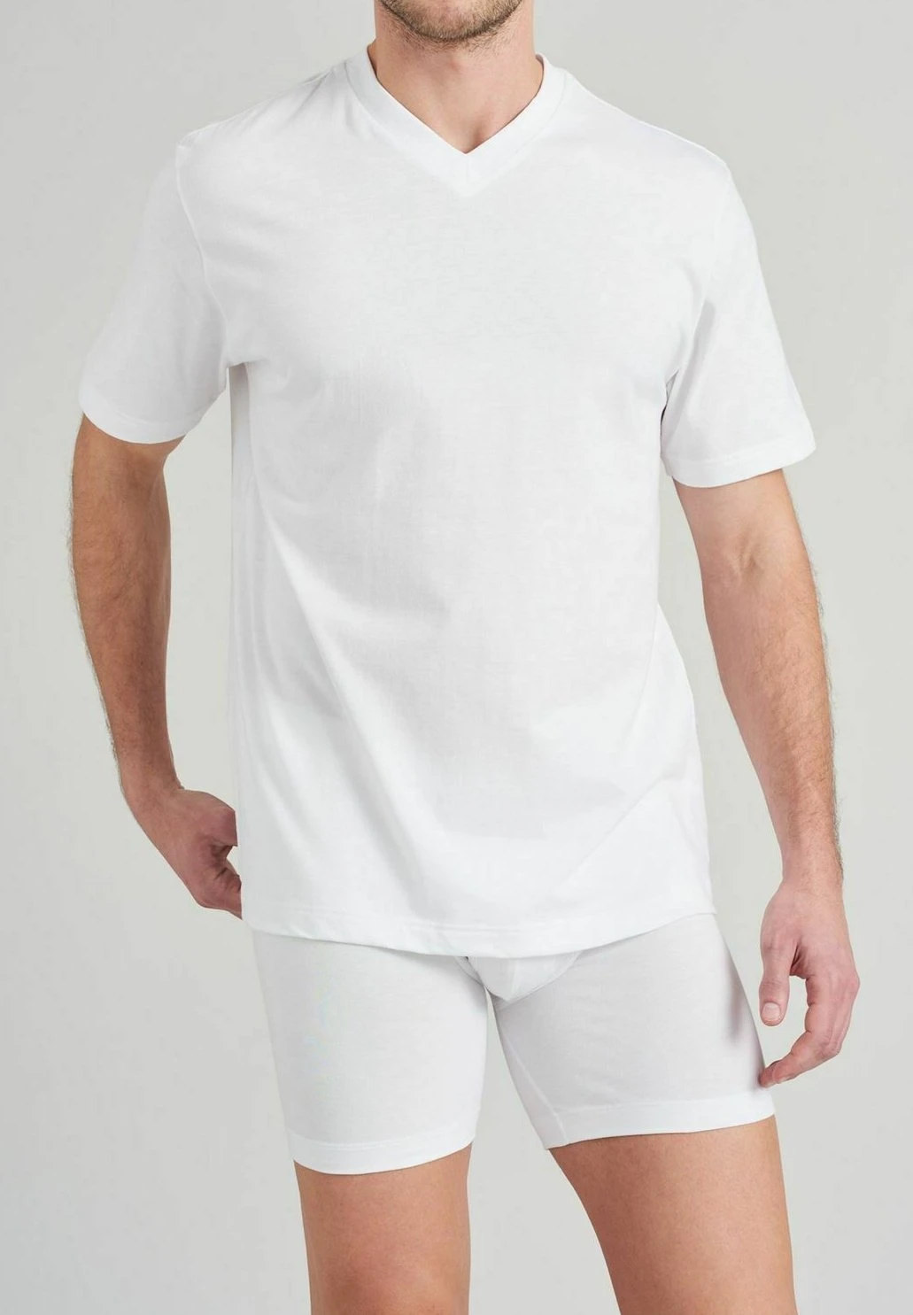 Schiesser American V-Neck Mpack:2 - Pyjamashirt - Weiß 1 Schiesser American V-Neck Mpack:2 - Pyjamashirt - Weiß