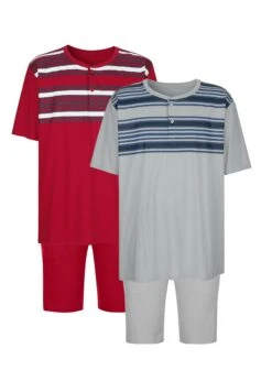 2Er-Pack - Pyjama - Rot Grau