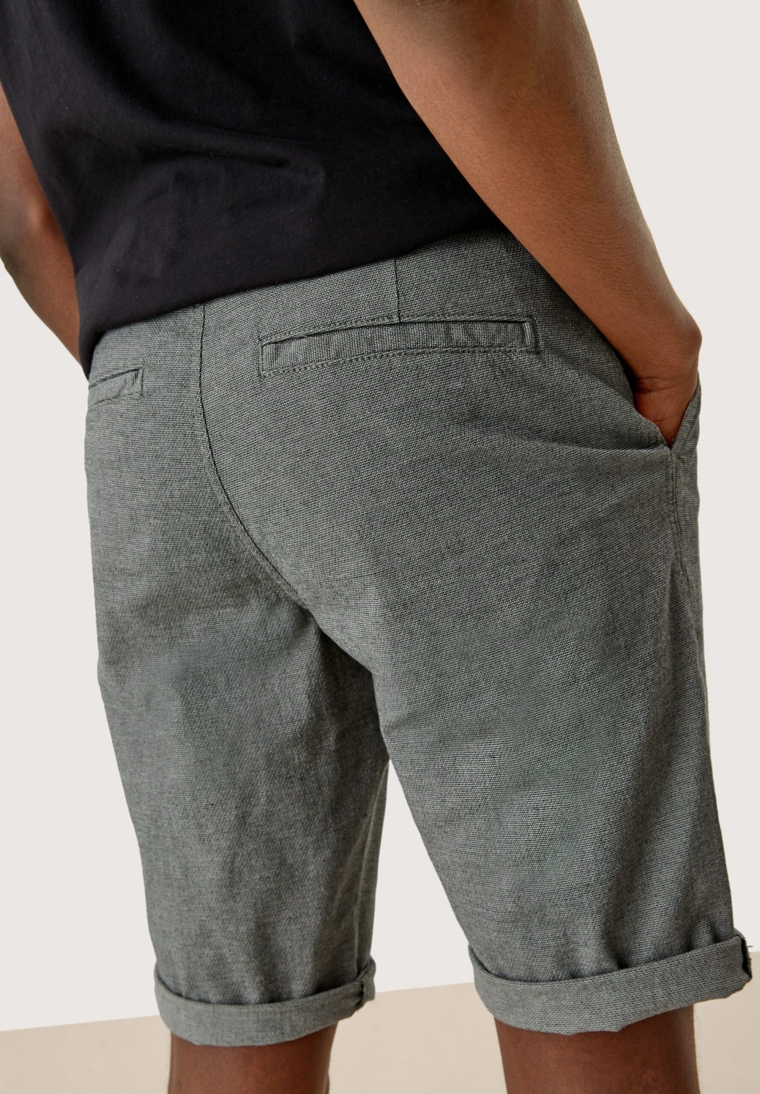 QS By S.Oliver Regula : Au Look Chiné - Shorts - Grey Black 3 QS By S.Oliver Regula : Au Look Chiné - Shorts - Grey Black - Afbeelding 3