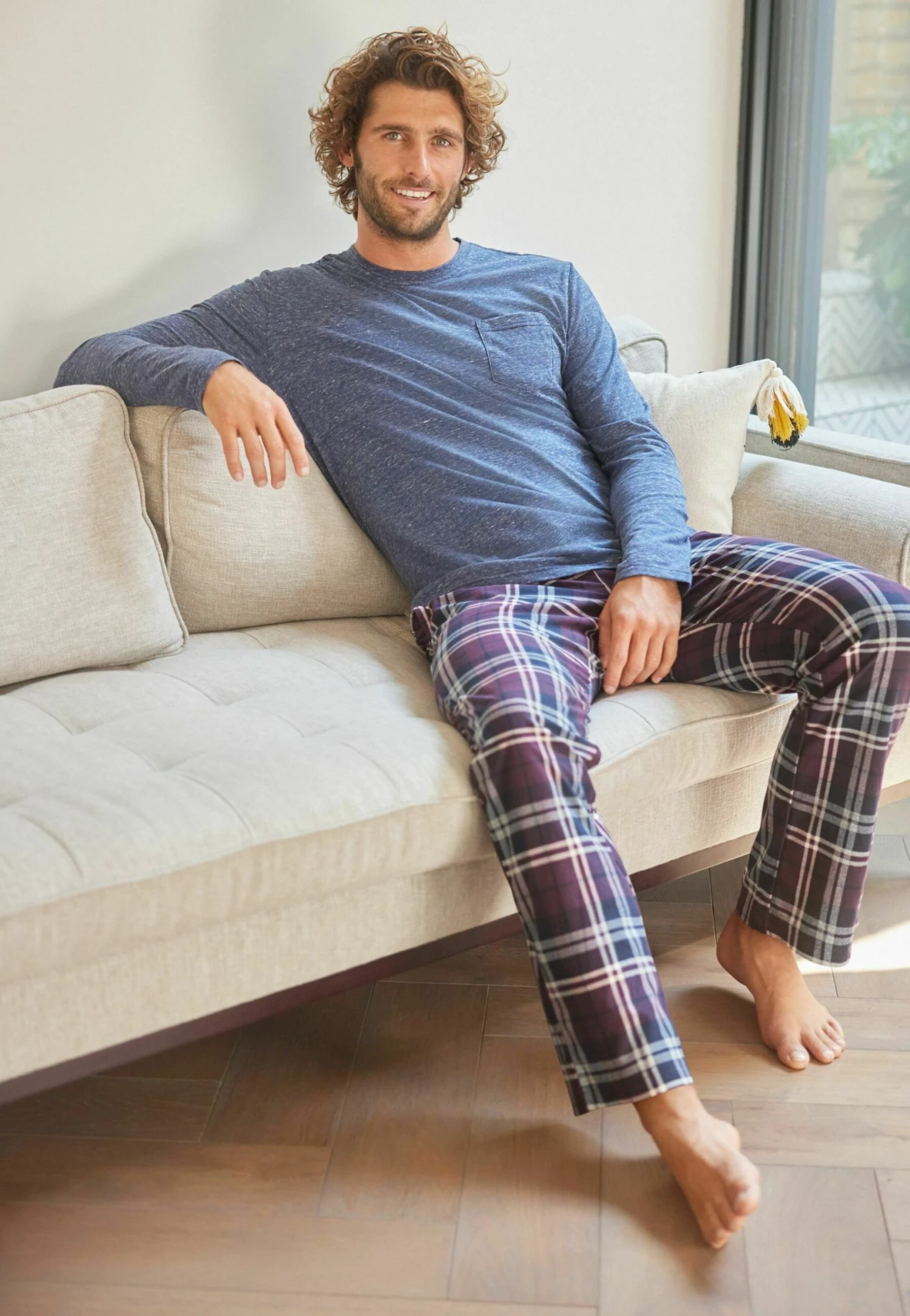 Next Motion Flex Cosy - Pyjama - Blue Plum Red Check 2 Next Motion Flex Cosy - Pyjama - Blue Plum Red Check - Afbeelding 2