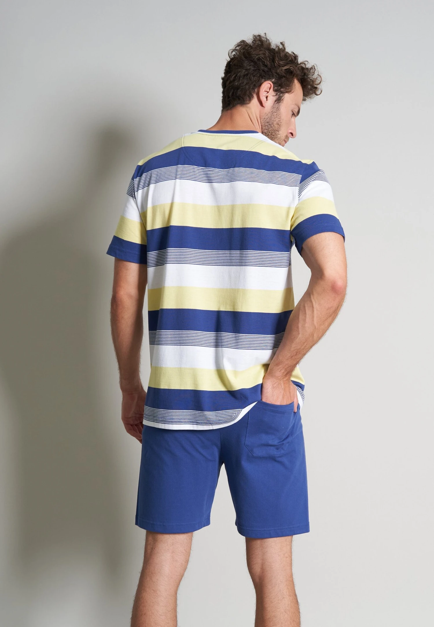 Shorty - Pyjama - Blau Hell Ringel 2 Shorty - Pyjama - Blau Hell Ringel - Afbeelding 2