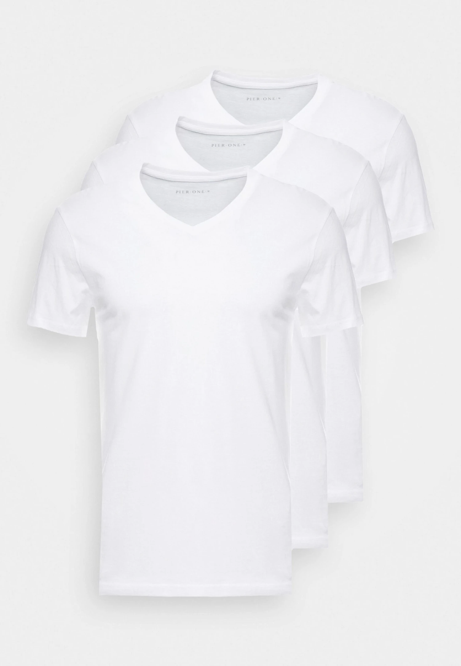 Pier One 3 Pack- T-Shirt Basic - White 5 Pier One 3 Pack- T-Shirt Basic - White - Afbeelding 5