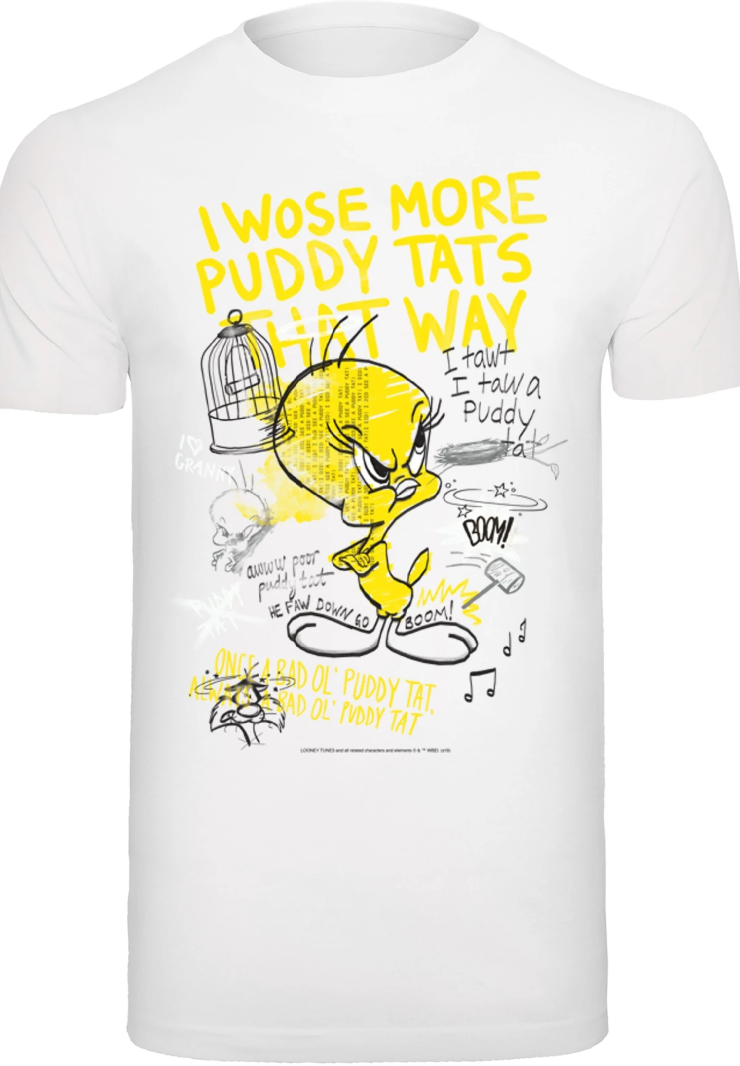 F4NT4STIC Looney Tunes Tweety Pie More Puddy Tats - T-Shirt Print - White 6 F4NT4STIC Looney Tunes Tweety Pie More Puddy Tats - T-Shirt Print - White - Afbeelding 6