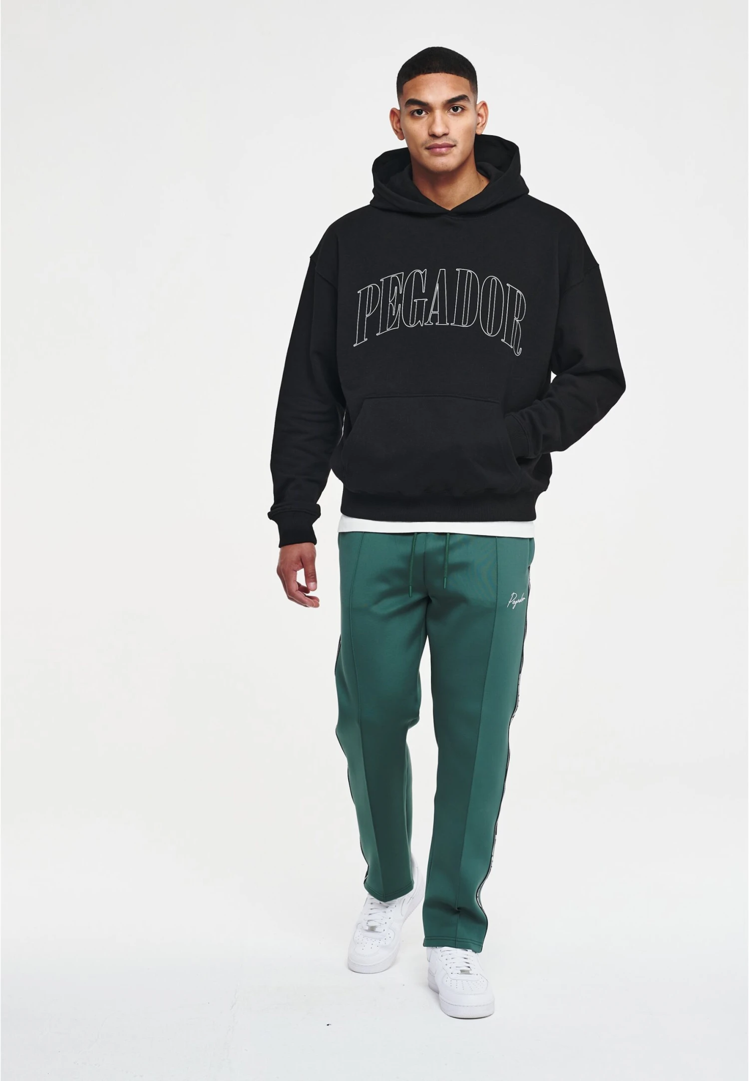 Pegador Wide Track Pants Unisex - Trainingsbroek - Forest Green/Black 2 Pegador Wide Track Pants Unisex - Trainingsbroek - Forest Green/Black - Afbeelding 2