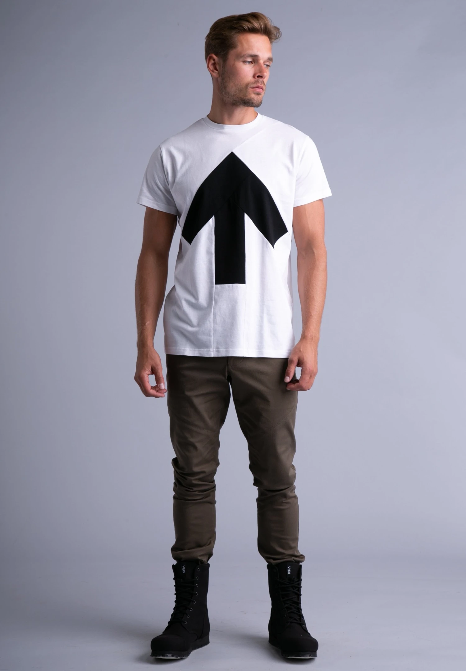 Arrow - T-Shirt Print - White Black 2 Arrow - T-Shirt Print - White Black - Afbeelding 2
