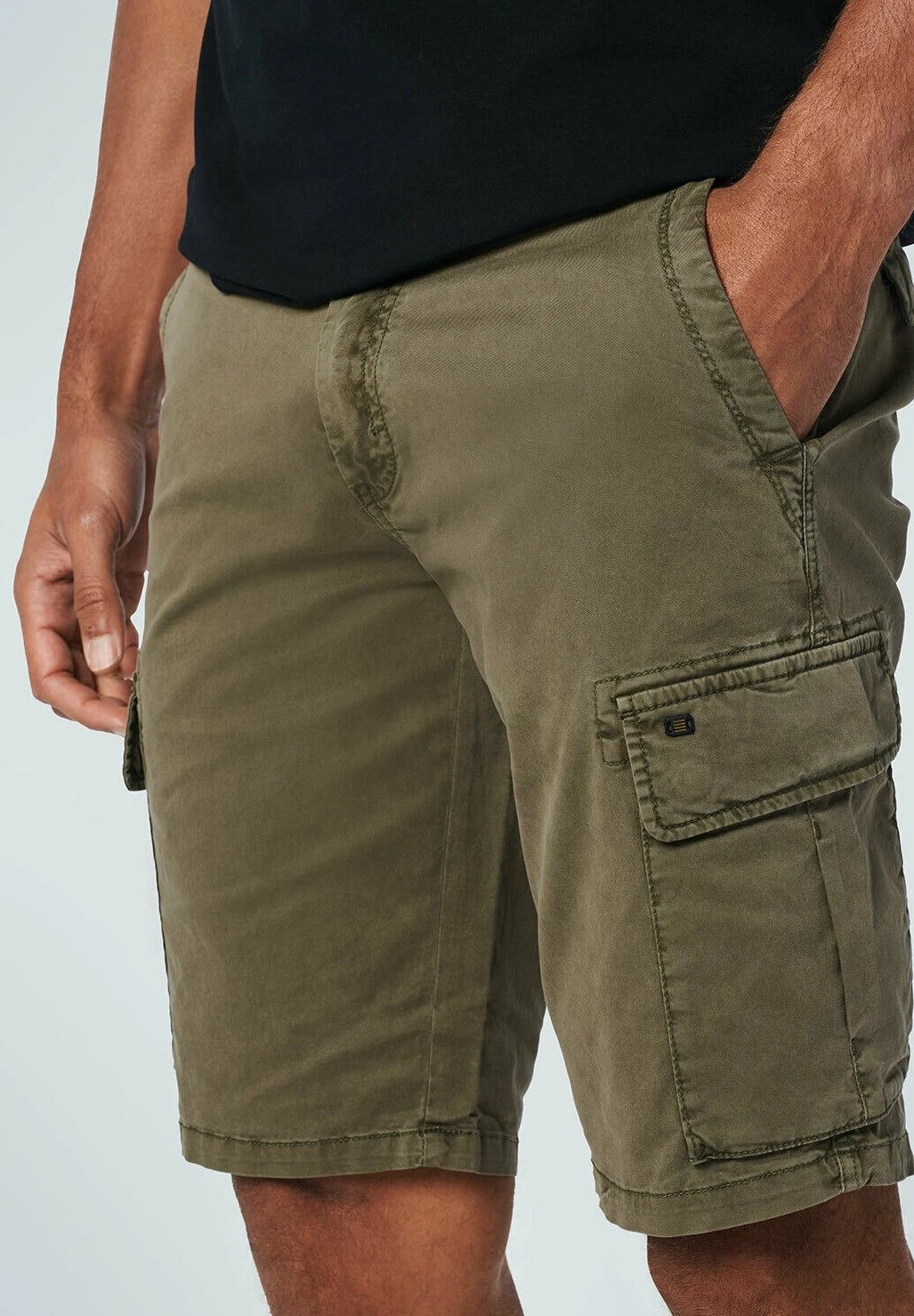 No-Excess Garment Dyed + Stone Washed Stretch - Shorts - Army 4 No-Excess Garment Dyed + Stone Washed Stretch - Shorts - Army - Afbeelding 4